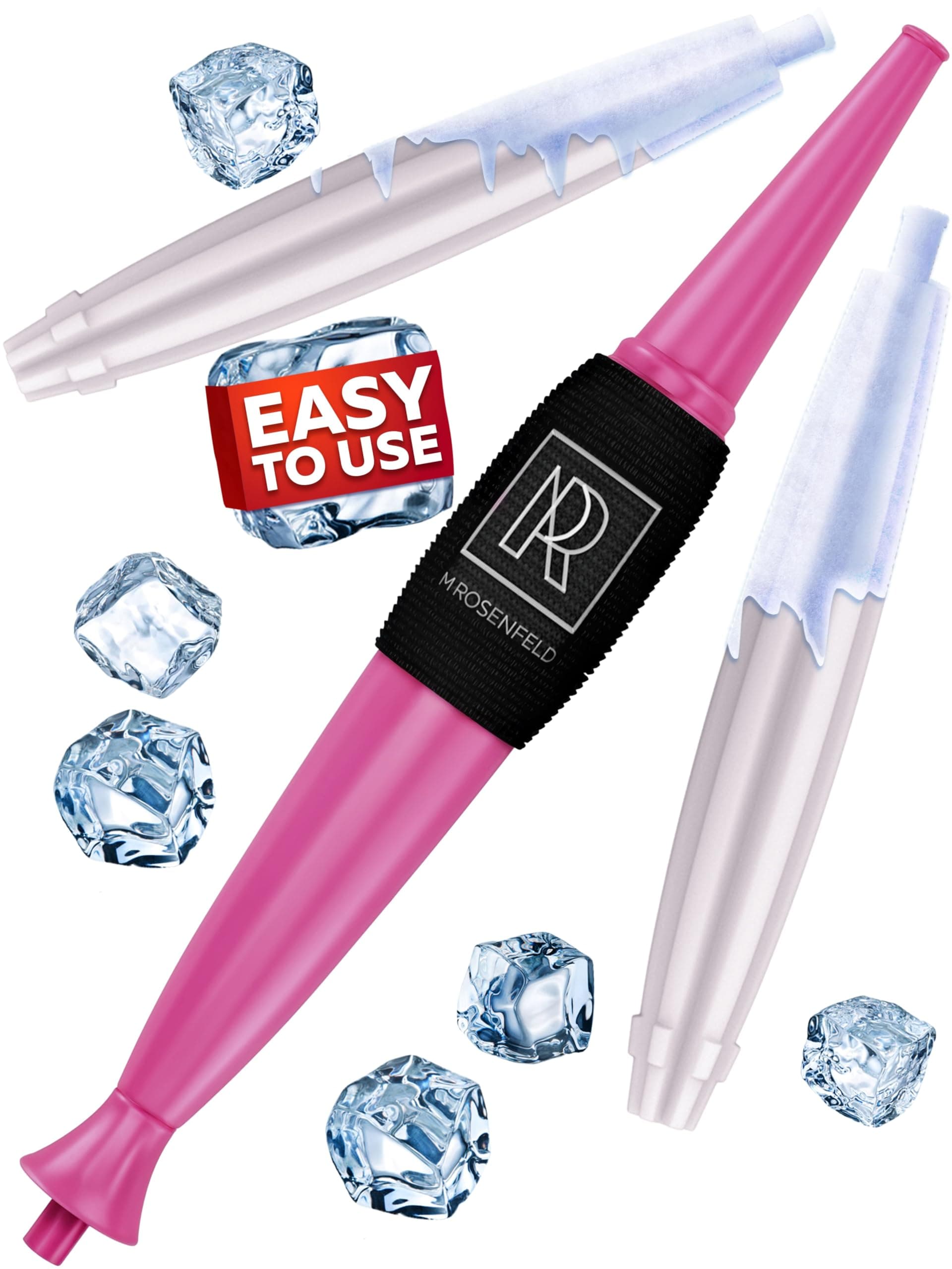 Premium Ice Pipe Hookah Hose - Pink Ice Hookah Set - 2 Reinforced Cooling Packs & Soft Grip - Hose Hookah Mouth Tips - Hooka Mouthpiece Accessory Set Cooling pad
