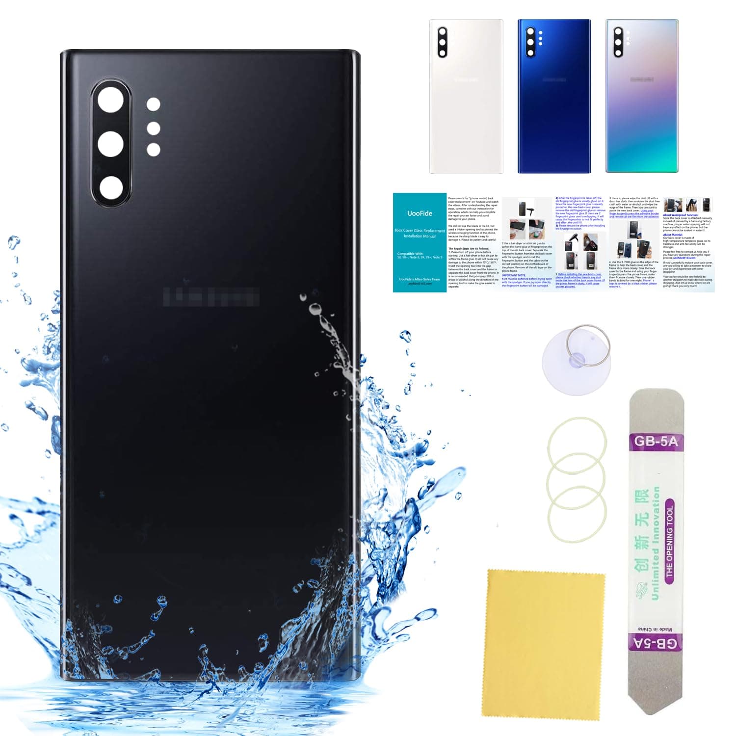 Back Cover Glass Replacement Compatible with Samsung Galaxy Note 10+