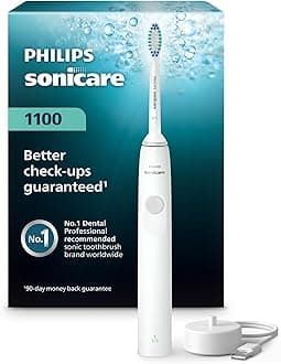 Sonicare Philips 1100 Electric Rechargeable Power Toothbrush, White Grey HX3641/02
