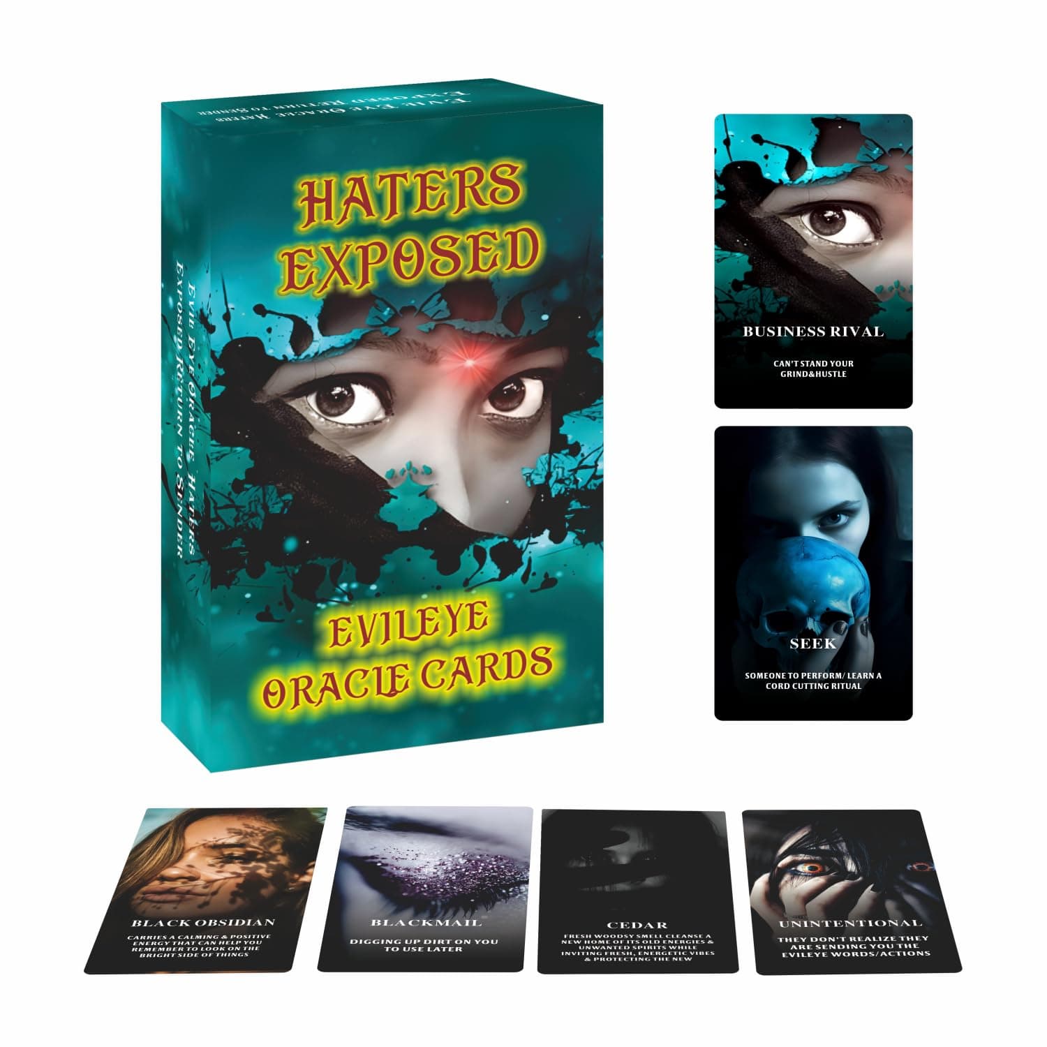 Evil Eye Oracle Cards, Haters Exposed, Return to Sender, Oracle Cards for Insight and Discovery, Eyewitness Exposed, Deck of Wisdom and Revelation