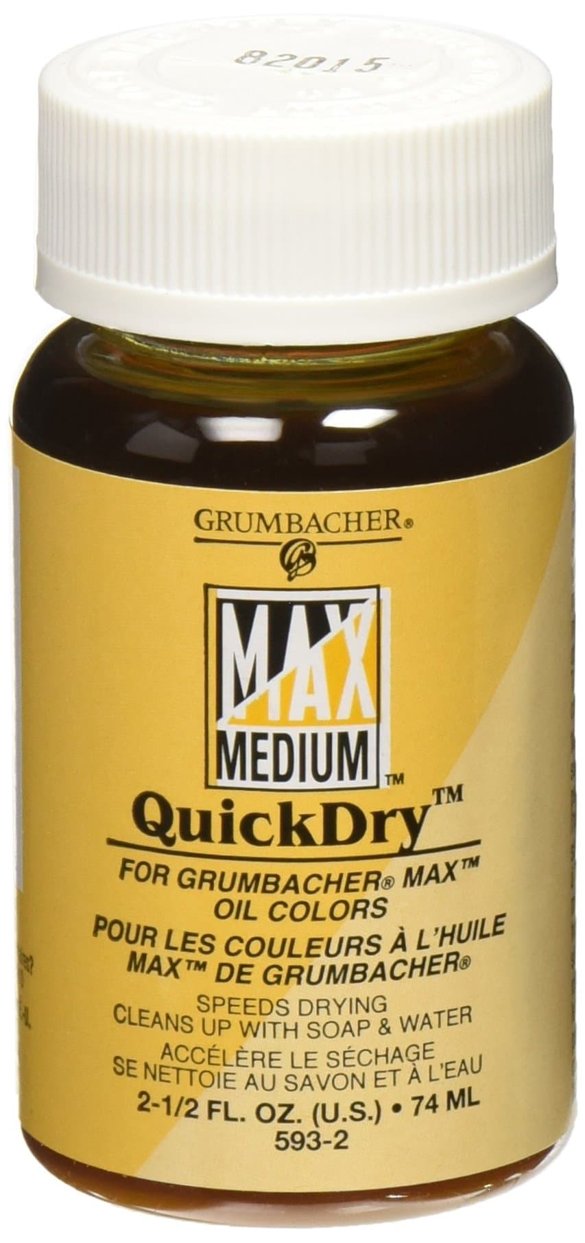 Grumbacher Quickdry Medium for MAX Water-Mixable Oil Paints, 2-1/2 Oz. Jar, #5932