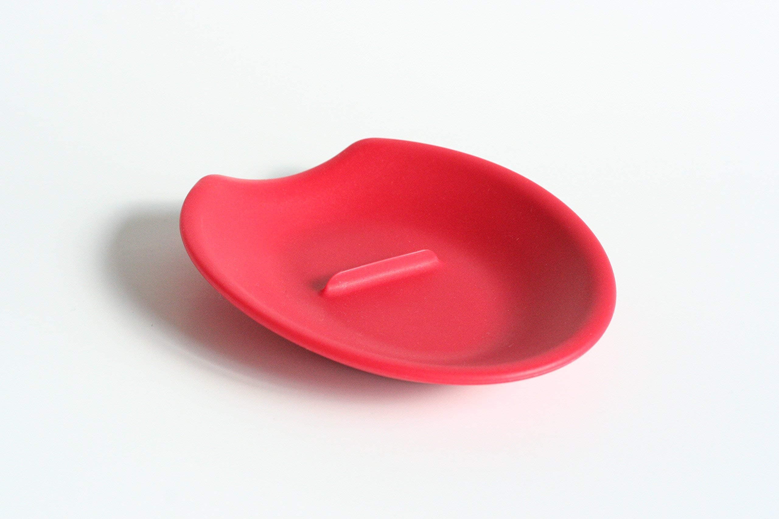 THE ORIGINAL Crack'em Egg Cracker & Spoon Rest (Candy Apple Red) - Perfectly Cracks Eggs & Contains Messes - Easy to Use & Clean - Great for Kids - Prevents Broken Yolks