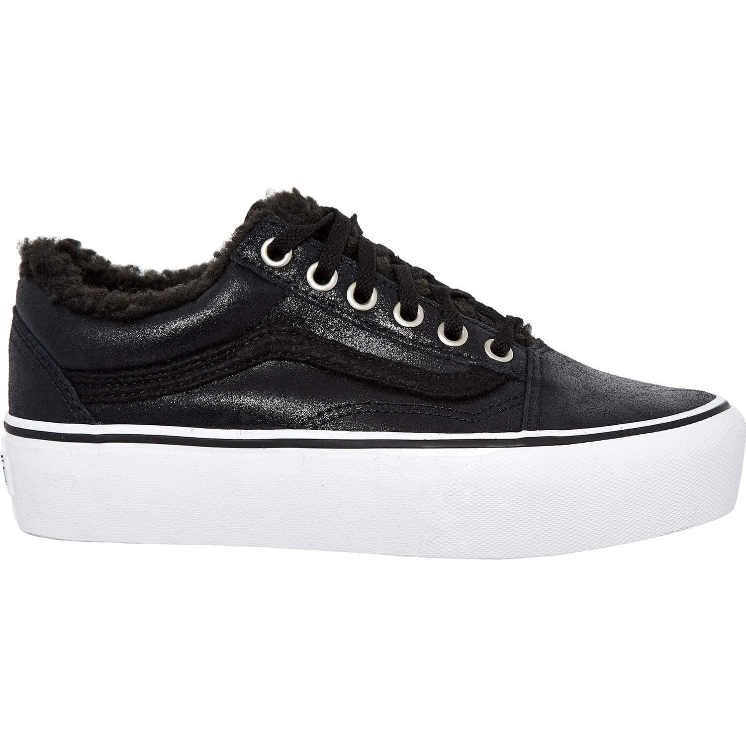 Vans Leather Old Skool Platform Sherpa Trainers