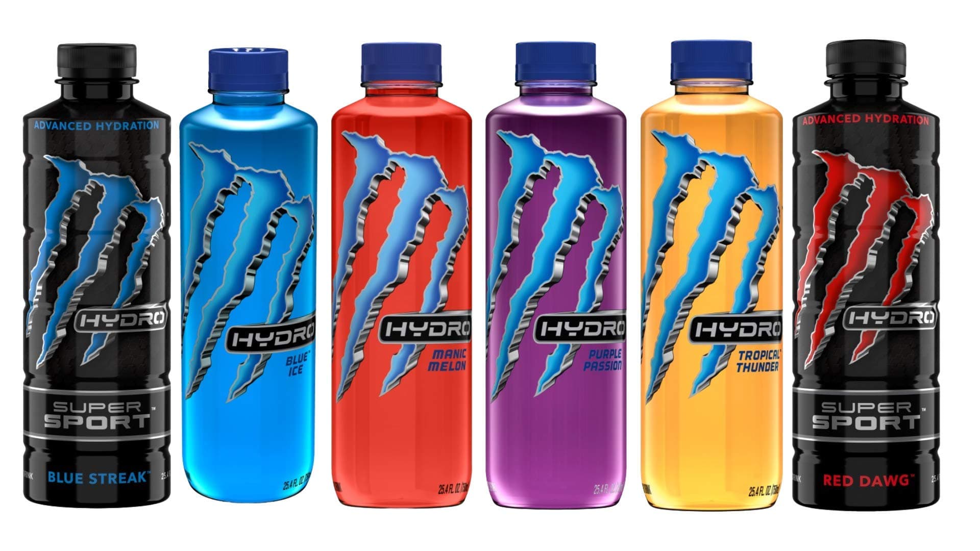Monster Energy Hydro 25.4 ounce bottles (6 Flavor Sampler)