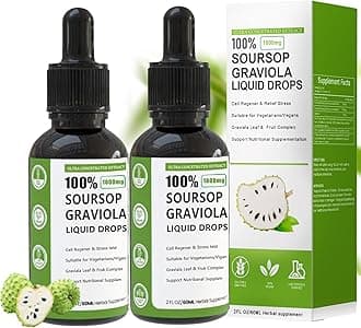 Simply Sours Soursop Graviola Liquid Drop, 100% Organic Pure Soursop Leaves and Fruit Extract, Soursop Bitters Liquid, Soursop Extract Organic Pure 1800mg, Sugar/Gluten Free, Natural Flavor
