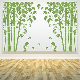 StickMe ' Green - Bamboo - Tree - Nature - Birds - Decorative - Creative - Colorful - Wall Sticker' -SM152 (Multi Colour, Vinyl - 100cm X 80 cm)-Self-Adhesive
