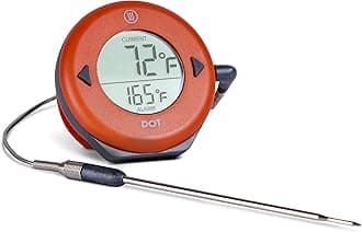 ThermoWorks DOT — Chefs’ Favorite Simple Alarm Thermometer - Cayenne Pepper Red