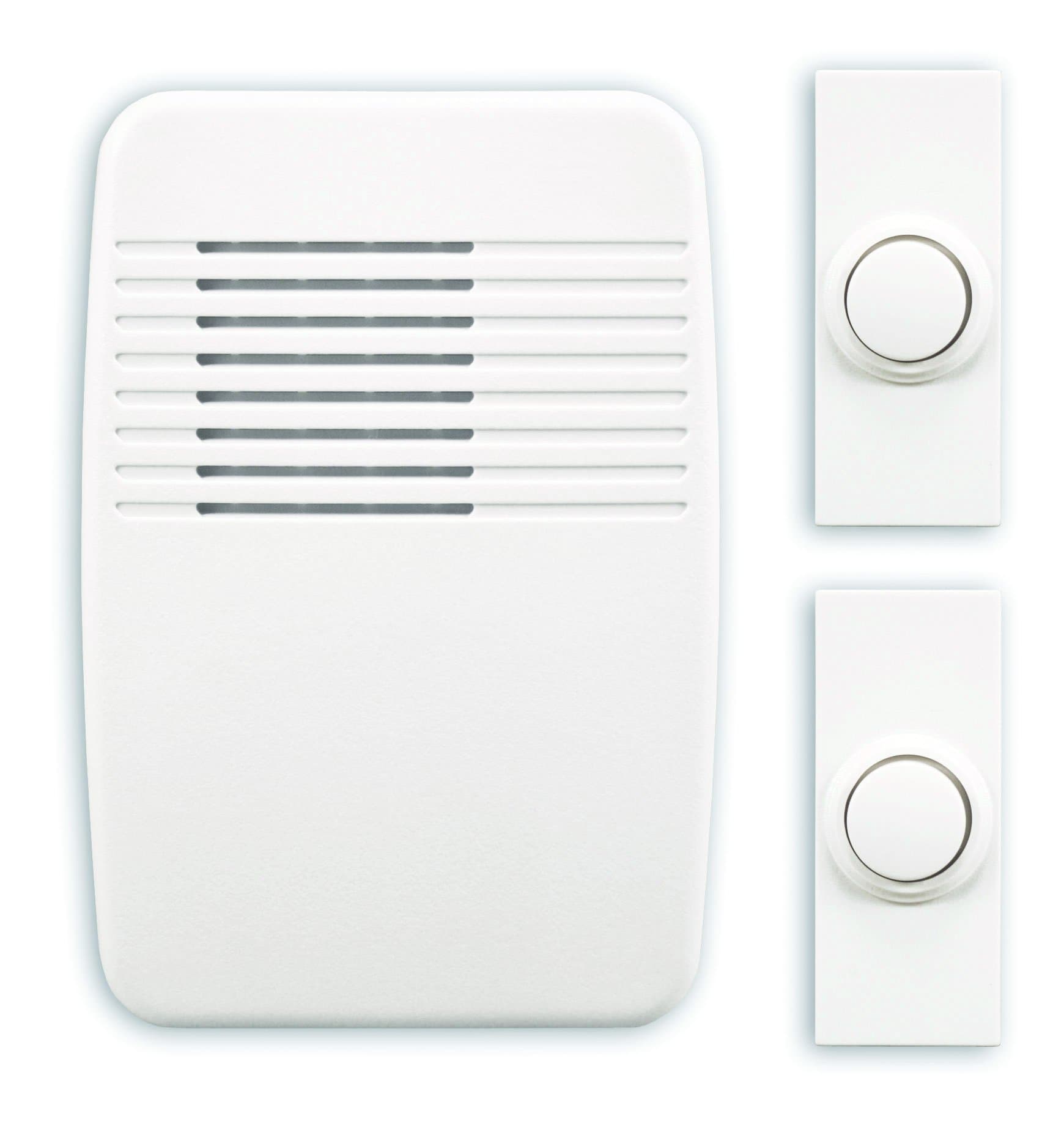 Heath/Zenith SL-6167-C Heath Zenith Wireless Plug-In Door Chime Kit with 2 Push Buttons, White