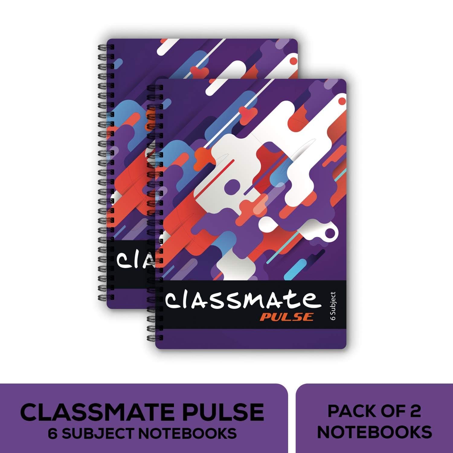 Classmate Premium 6 Subject Spiral Notebook - 203mm x 267mm, Soft Cover, 300 Pages, Unruled Office Product