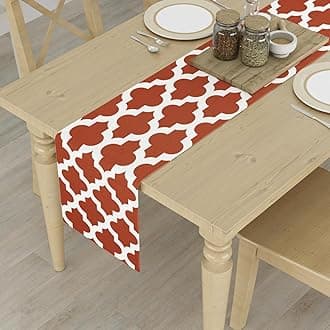 HOMEMONDE Centre Table Runner 6 Seater 12 x 72 Inch - Cotton Table Cloth for Dining Room Coffee Tables, Rust