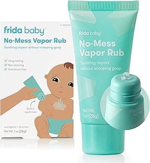 No-Mess Vapor Rub, Baby Vapor Rub for Chest, Neck, Back + Foot, Non-Medicated, Petroleum-Free, Hands-Free Applicator Tube, Non-Staining, Soothing Eucalyptus & Lavender for Sleep