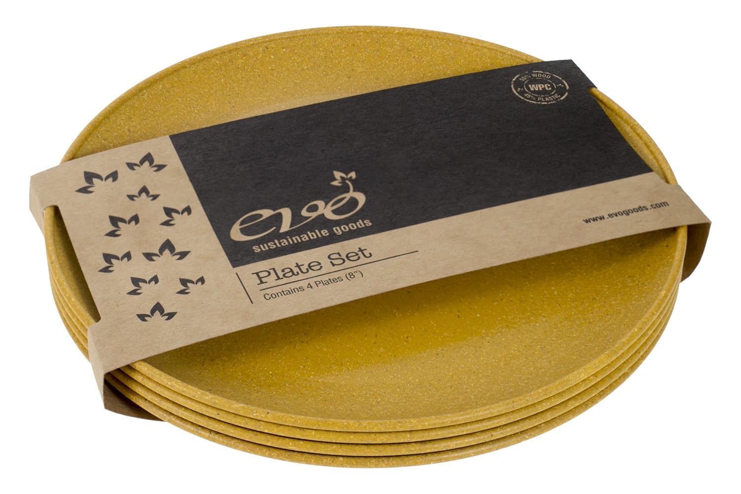 8" Plate, Set of Four, Yellow