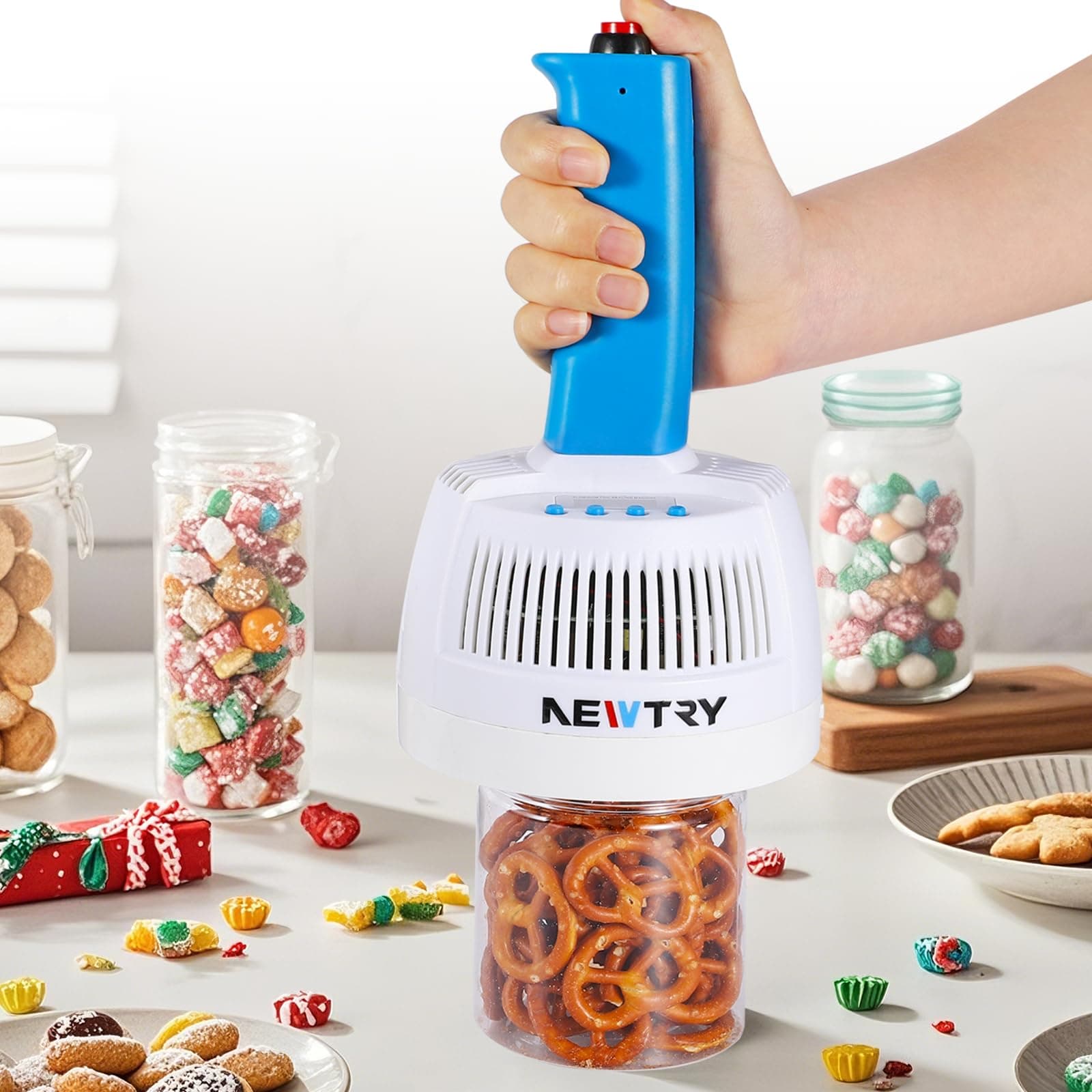 NEWTRY Handheld Electromagnetic Induction Sealer 20~60mm (0.79~2.36 inch) Portable Manual Induction Bottle Foil Sealing Machine with UK plug