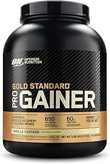 Gold Standard Pro Gainer, Weight Gainer Protein Powder, Vanilla Custard, 5.09 Pounds (Packaging May Vary)