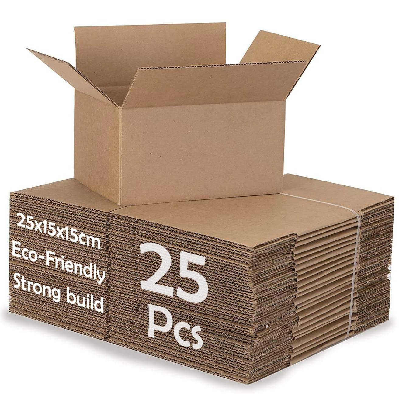 HYFY [25 Pack] Brown Carton 25x15x15 cm Moving Boxes Cardboard Boxes small Shipping Box ecommerce Box Mailing Boxes Recyclable Corrugated Cardboard Shipping Box for Packaging Storage Box 3 ply