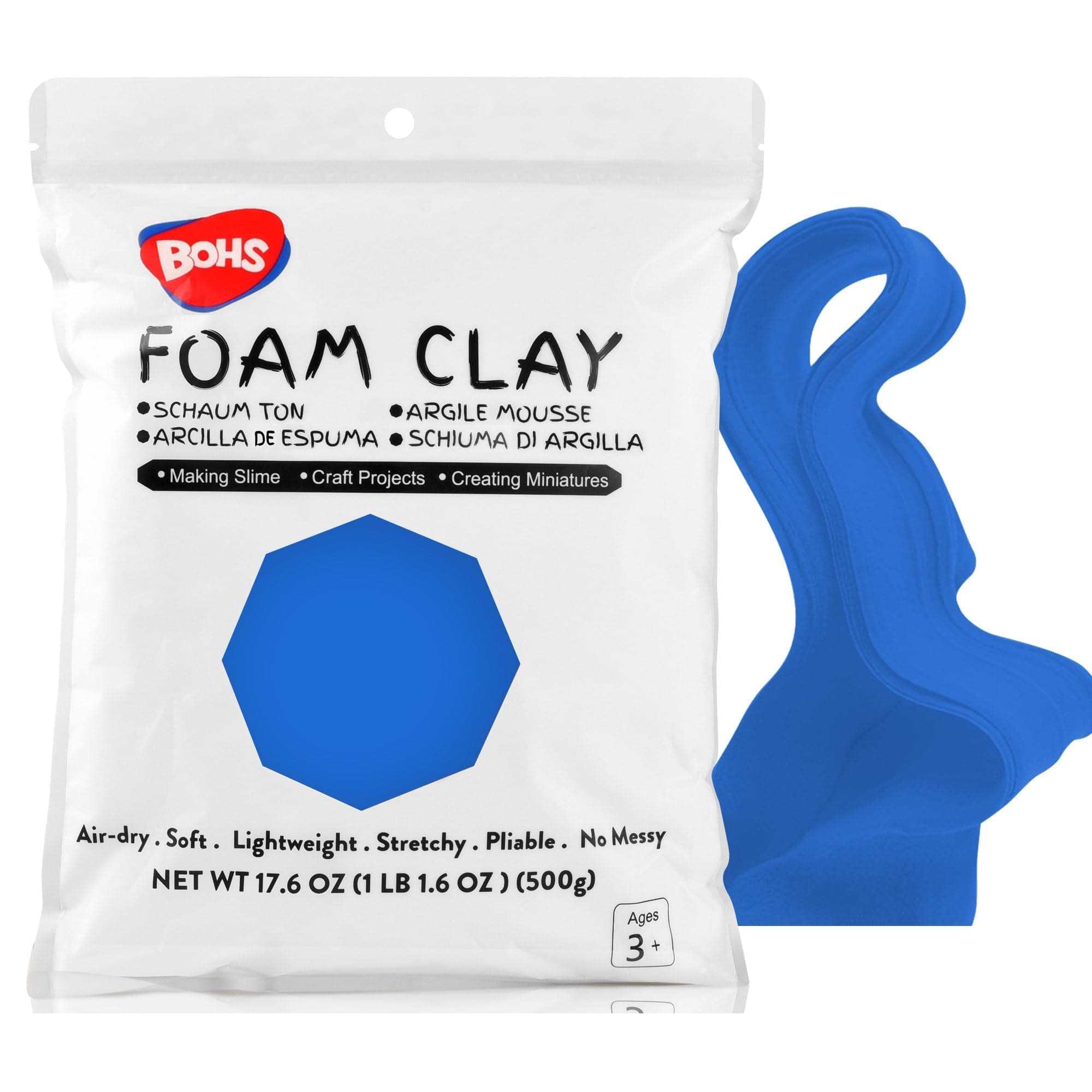 Blue Modeling Foam Clay - 1.1 Lbs, Squishy,Soft, Air Dry -for Flower Mirror,Cosplay,Fake Bake, Slime Supplies-500g