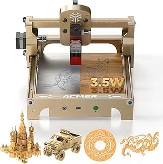ACMER S1 Laser Engraver for Beginner Mini Laser Engraving Machine for Wood, Leather, Plastic, Laser Class4 (Gold, 3500mW)