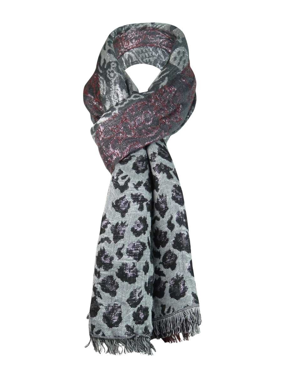 Cejon Sparkling Scarf (One Size, Burgundy/Black)