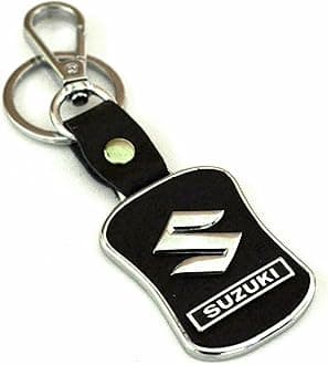 Glow Time Suzuki Leather Keychain -(8cmL x 6cmB, Black)