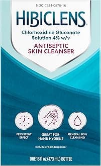 Antimicrobial, Antiseptic Soap and Skin Cleanser – Foaming Pump Included – 16 oz – for Home and Hospital – 4% CHG