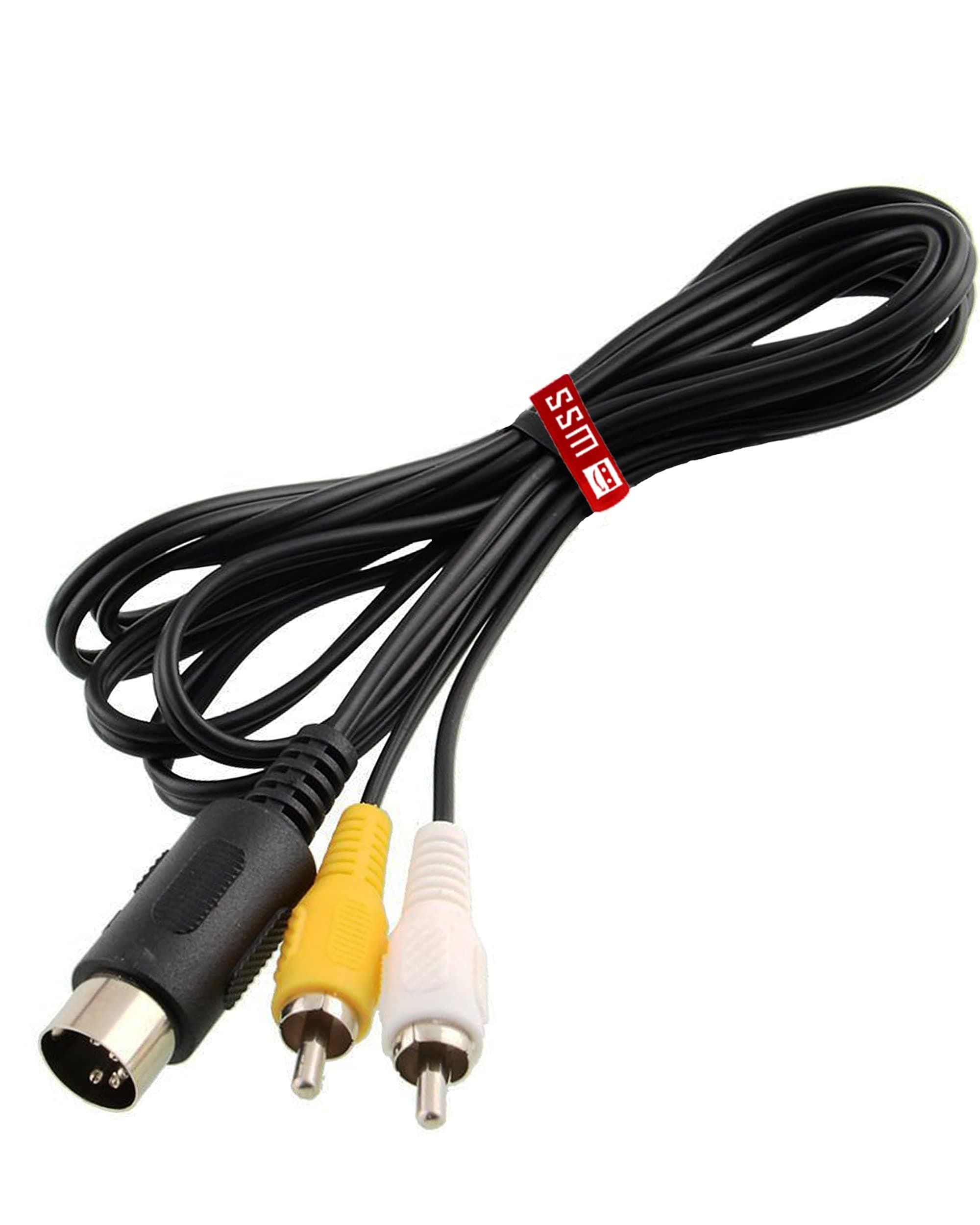 SuperSmashMedia® - AV Cable for SEGA Master System 1 & Mega Drive 1 Composite RCA TV Lead