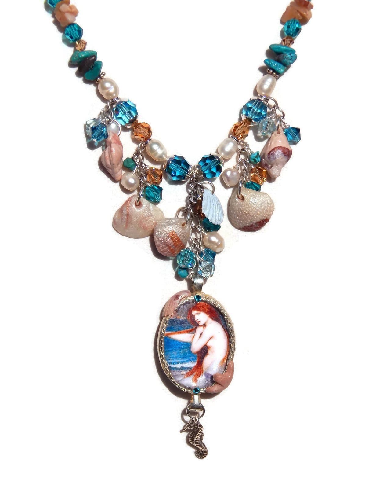 Pre-Raphaelite Mermaid Pendant Necklace