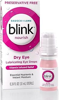BLINK Nourish Preservative-Free Lubricating Eye Drops, with Glycerin for Inst...