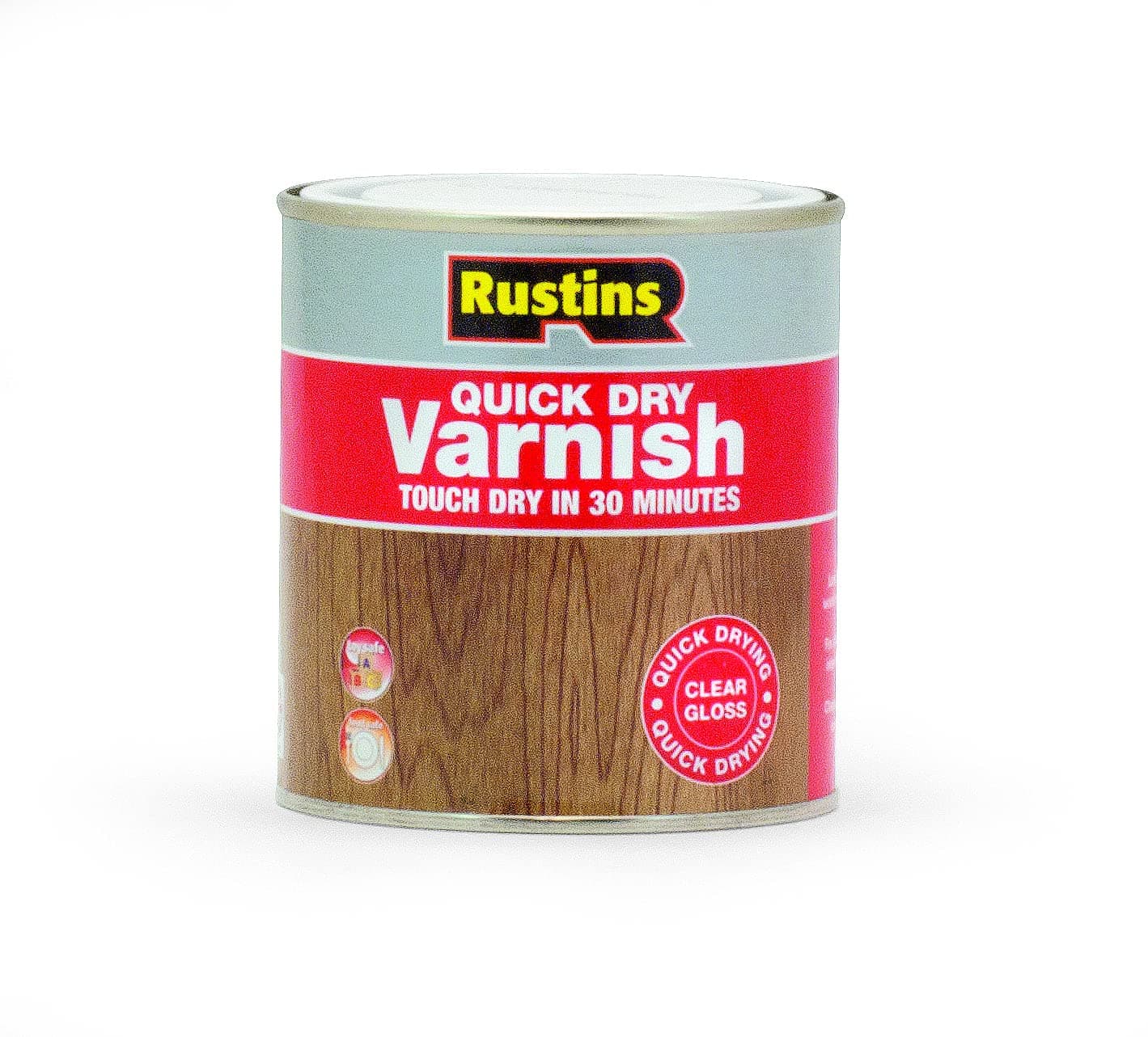 Quick Dry Varnish Clear Gloss 500ml-Fast-Drying Water-Based Wood Varnish; Durable Non-Yellowing Finish in Gloss, Satin or Matt for Indoor Use