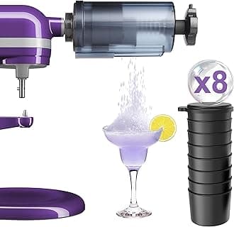 Jooke Shaved Ice Attachment for Kitchenaid Stand Mixer,Ice Crushers for Home Use,Homemade Shaved Ice Maker,Snow Cone Machine for Kitchenaid Ice Shaver with 8 Reusable Ice Cube Mold,Instruction Manual