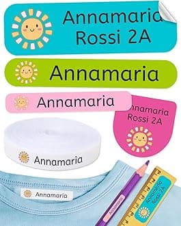 155 Custom Name Labels for Clothing & School Supplies. 100 Eco-Friendly Iron-On Fabric Labels + 55 Waterproof Stickers
