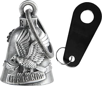 Motorcycle Bell for Bikers Women Men W/Hanger, Biker Bell for Riders, Good Luck Riding Bell Moto Accessories