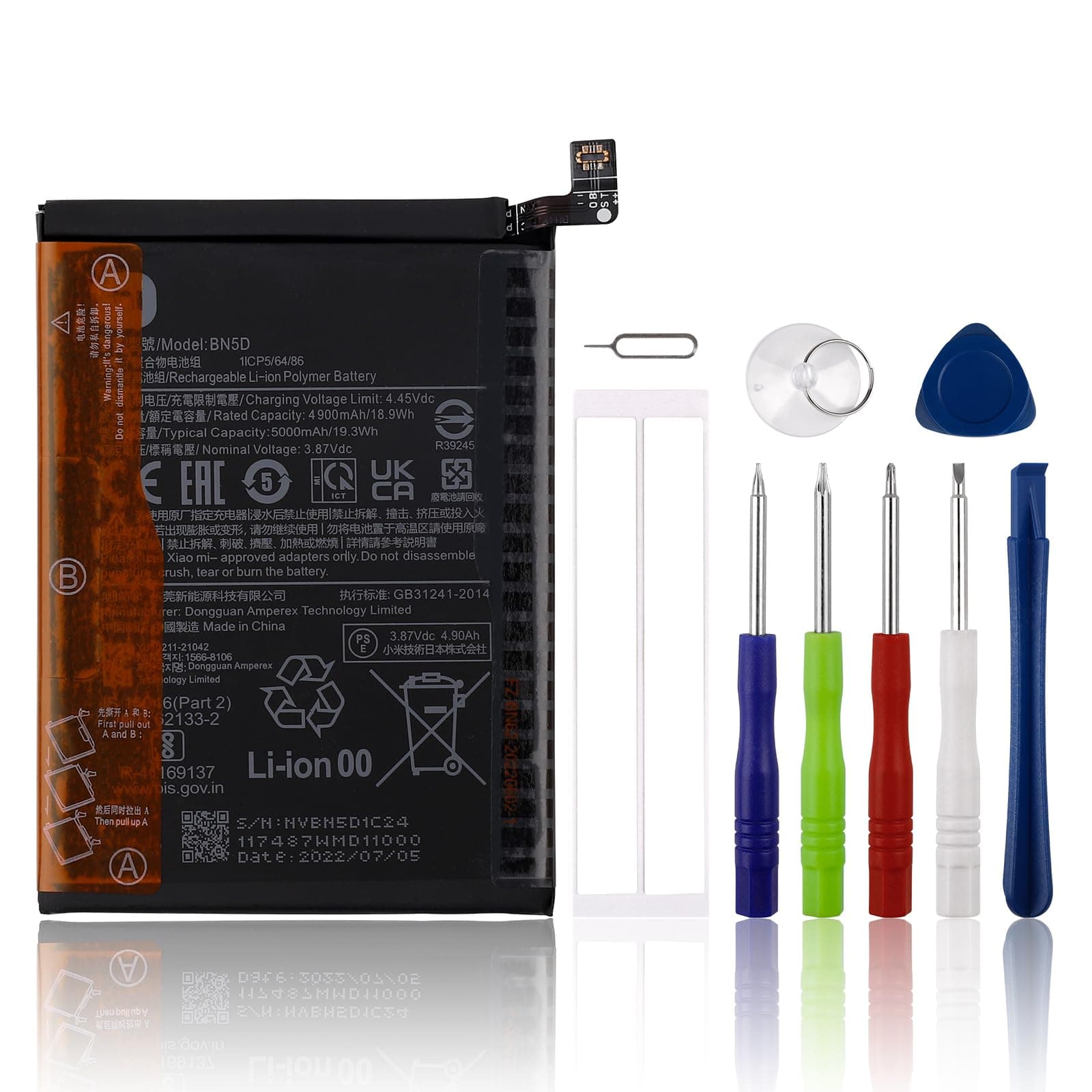 Replacement Battery BN5D Compatible with Xiaomi Redmi Note 11/11S with Tools