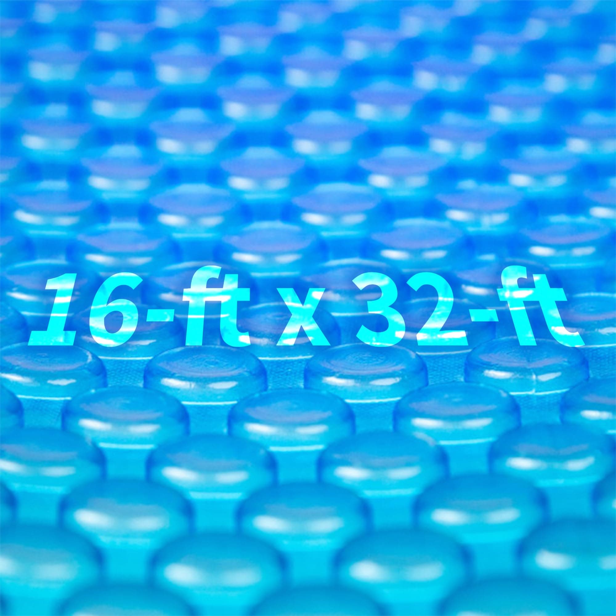 16-ft x 32-ft Rectangular Pool Solar Blanket - 12-mil Solar Pool Cover with Thermal Bubbles to Retain Heat and Reduce Evaporation – Fade Resistant Pool Solar Cover for Inground Pool - Blue