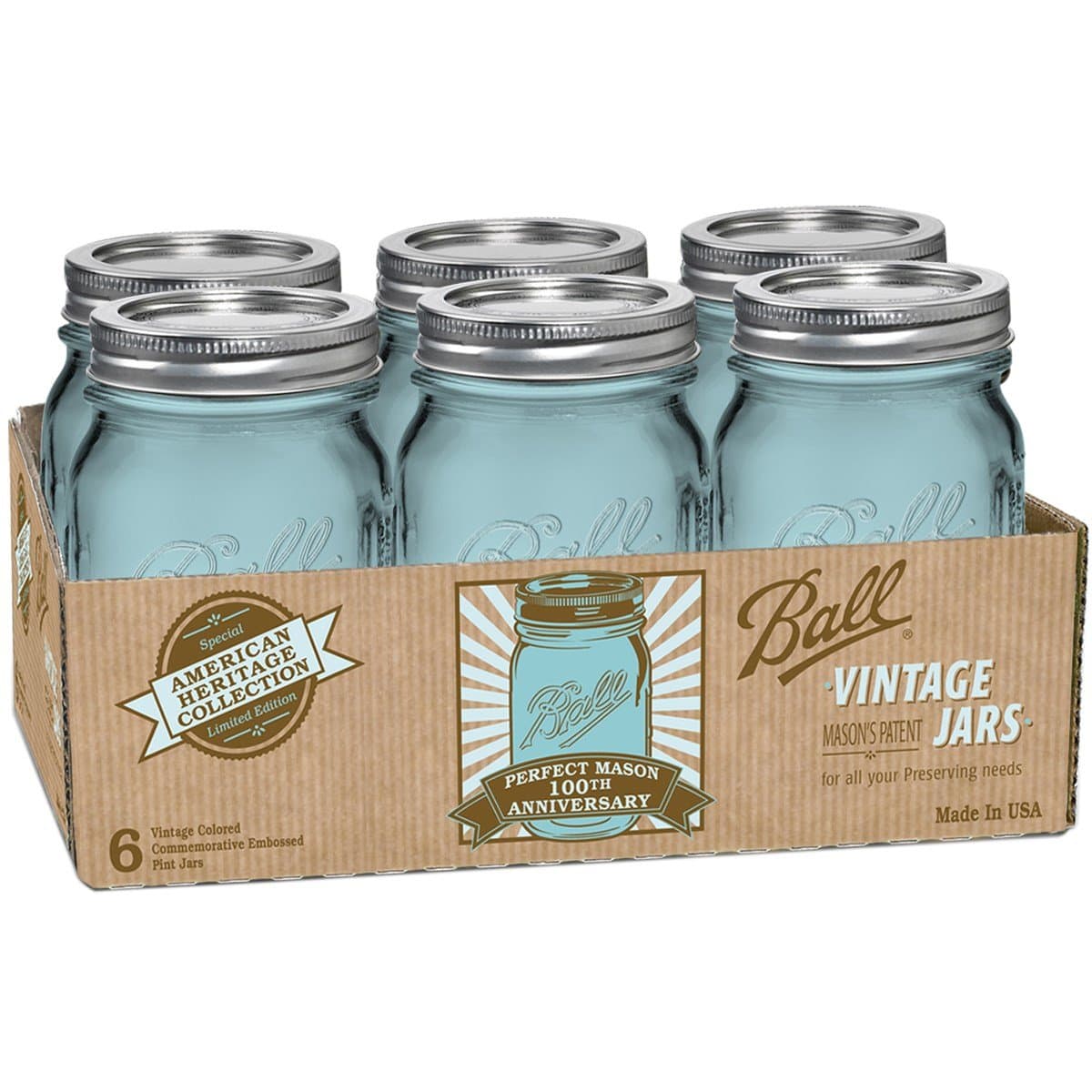 Jarden Home Brands 1440069000-DISC Heritage Collection Canning Jars, Limited Edition Vintage, Pint, 6-Pk. - Quantity 1