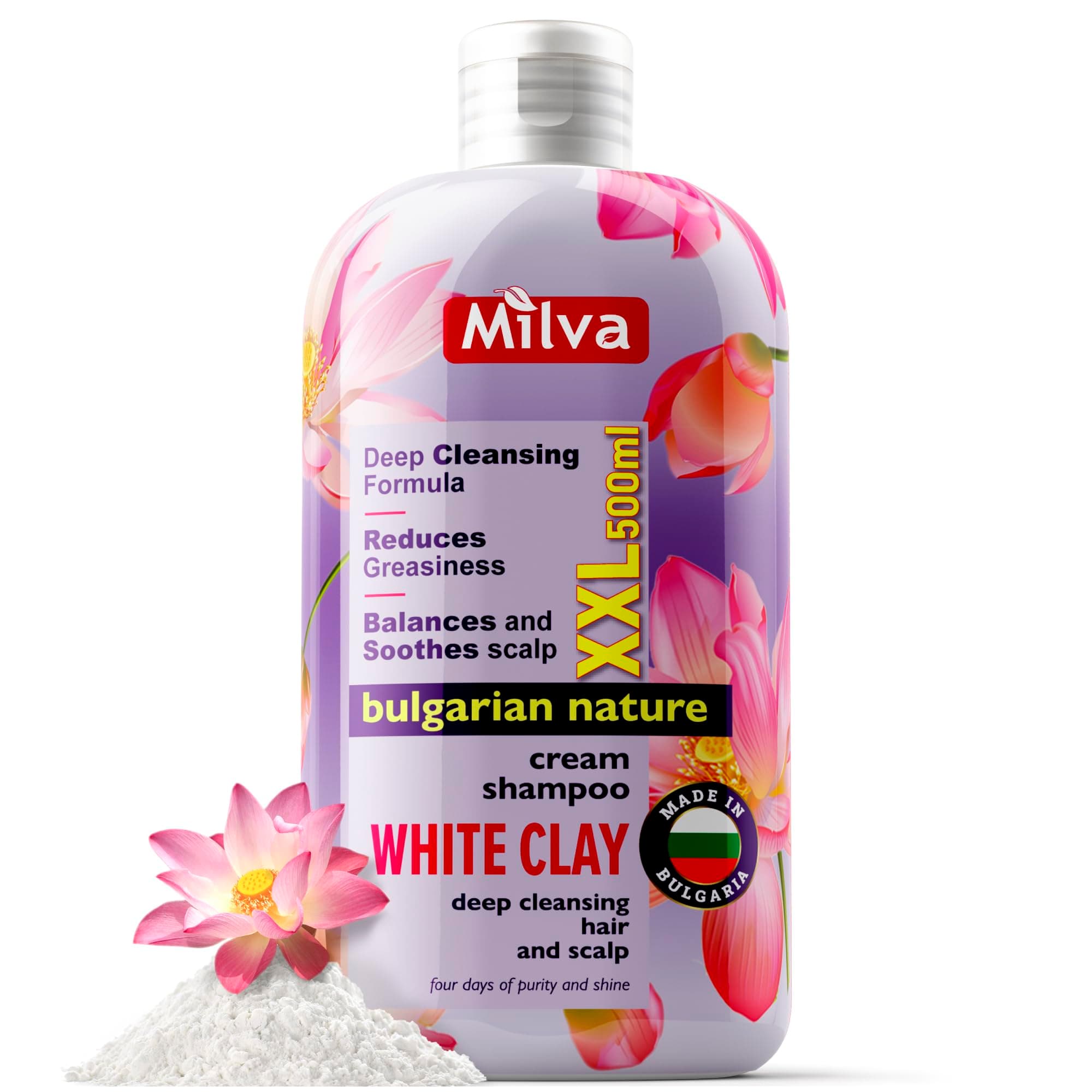 MILVA, Kaolin clay Shampoo, 500 ml