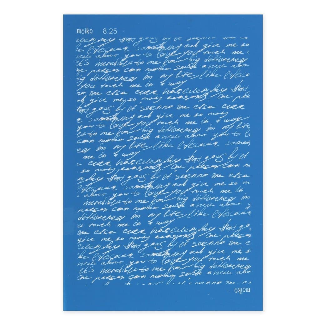 Moiko Silk Screen for Polymer Clay 74x105 mm - Writing pattern 8.25