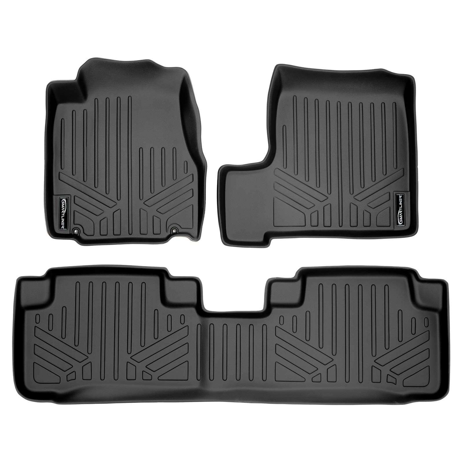 SMARTLINER Custom Fit Floor Mats 2 Row Liner Set for 2007-2011 Honda CR-V