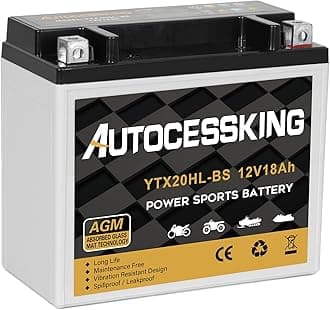 YTX20HL-BS Motorcycle Battery, 12V 18AH Rechargeable Maintenance Free Sealed AGM Battery Powersport Replacement Battery for ATV and Scooter