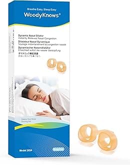 WoodyKnows Dynamic Nasal Dilators | Sleep Sports Breathing Aid | Soft Comfortable Nose Vents | Improve Breathe Airflow | Snoring Congestion Relief | Right Anti Snore Solution(S 3PACK)