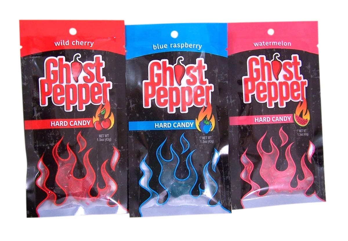 Spicy Ghost Pepper Cherry Flavored Hard Candy, 1.5 Ounce (Three Pack)