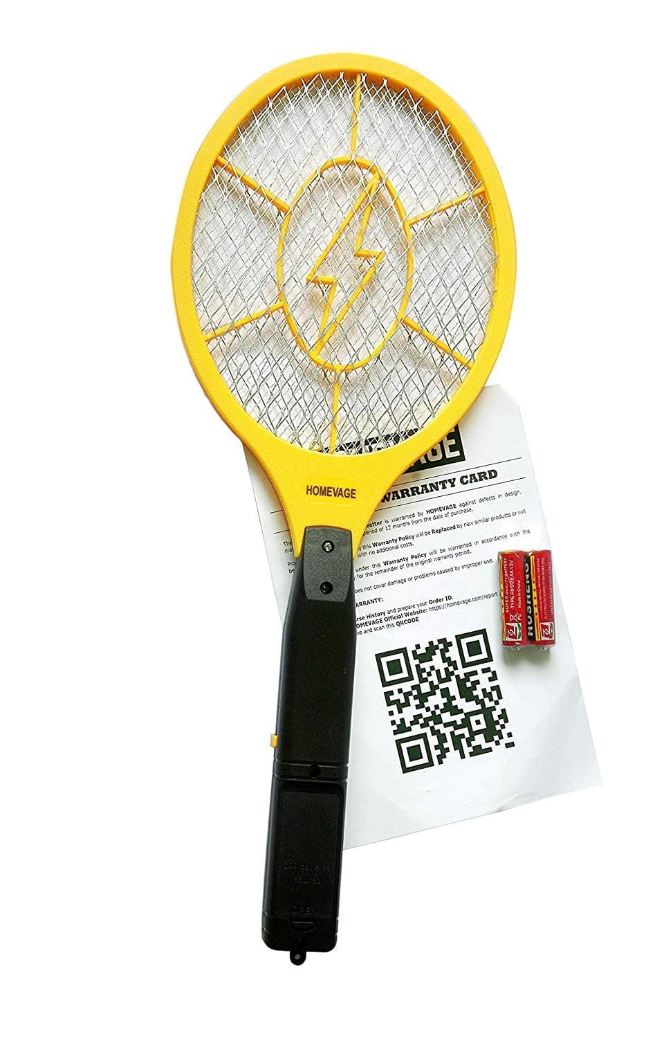HOMEVAGE Electric Fly Swatter - Bug Zapper - Best High Voltage Handheld Mosquito, Swat Wasp, Insect, Fruit Fly Trap Killer Zacket For Indoor, Travel, Campings and Outdoor Pest Control (2AA Batteries I
