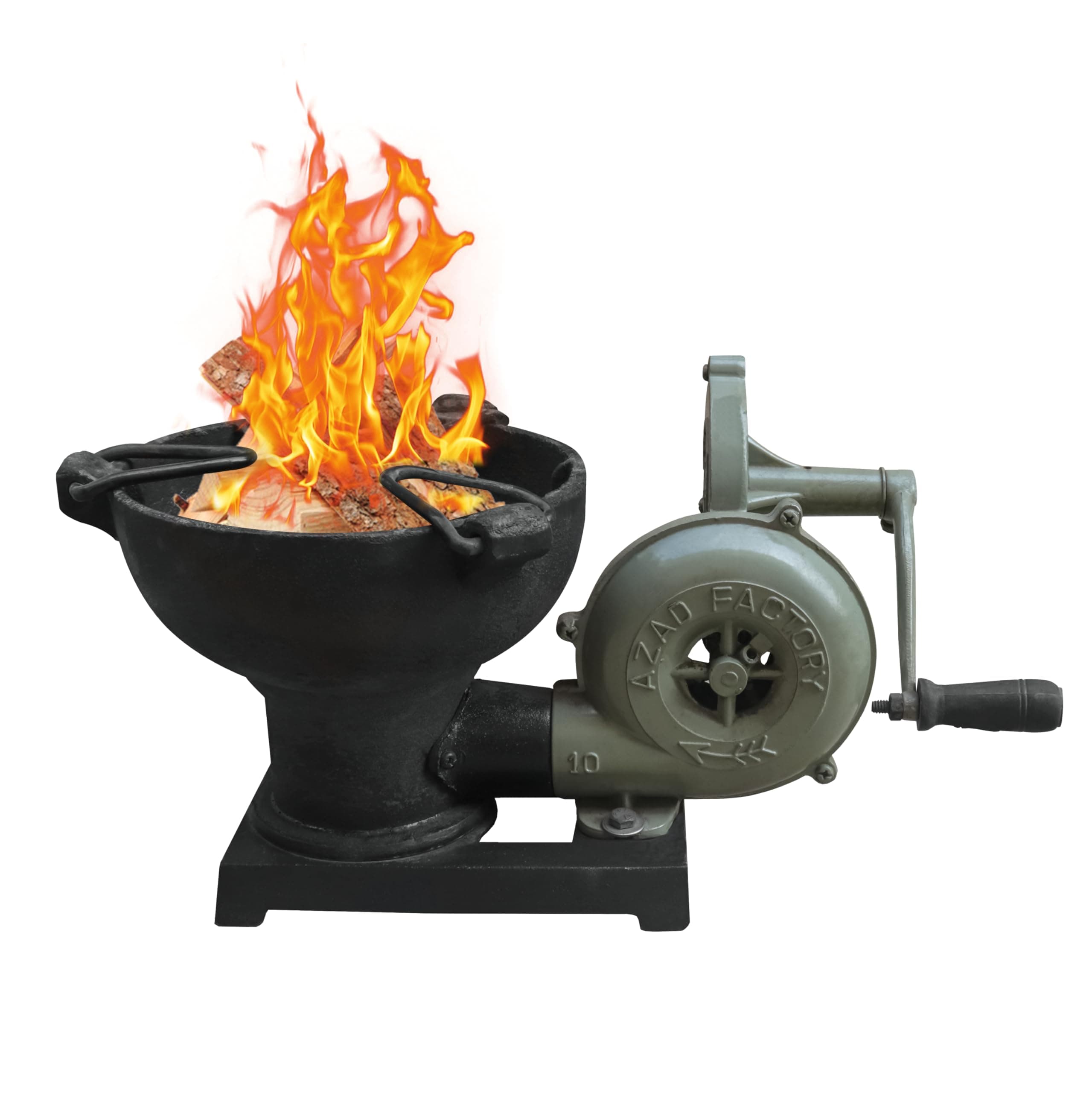 Simond Store Blacksmith's Forge with Hand Blower for Knife Making Blacksmithing Forging Tools Equipment - Vintage Style Coal Forge Furnace with Pedal Type Handle