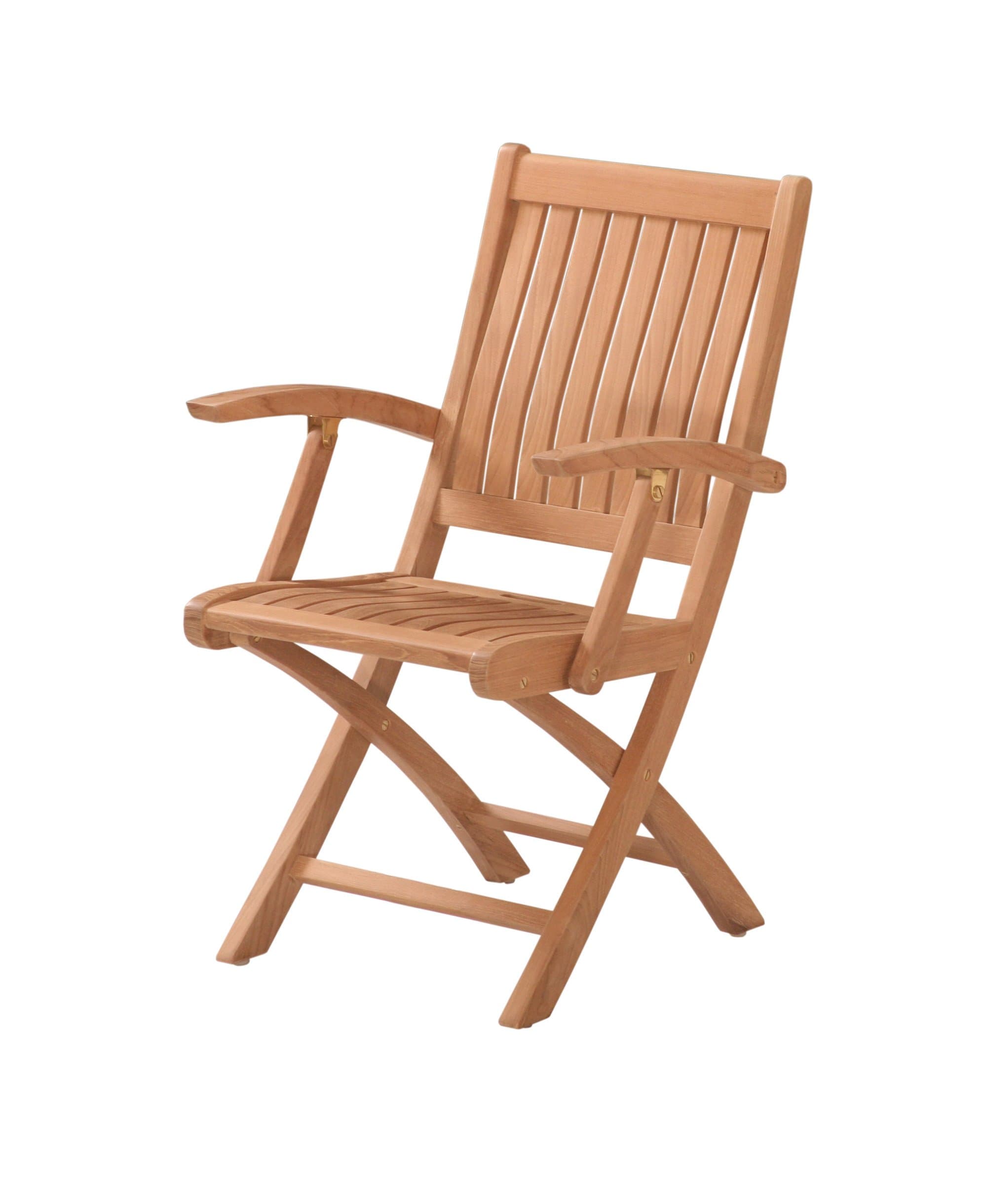 Folding Solid Teak Kiffa Chair with Arm Rests