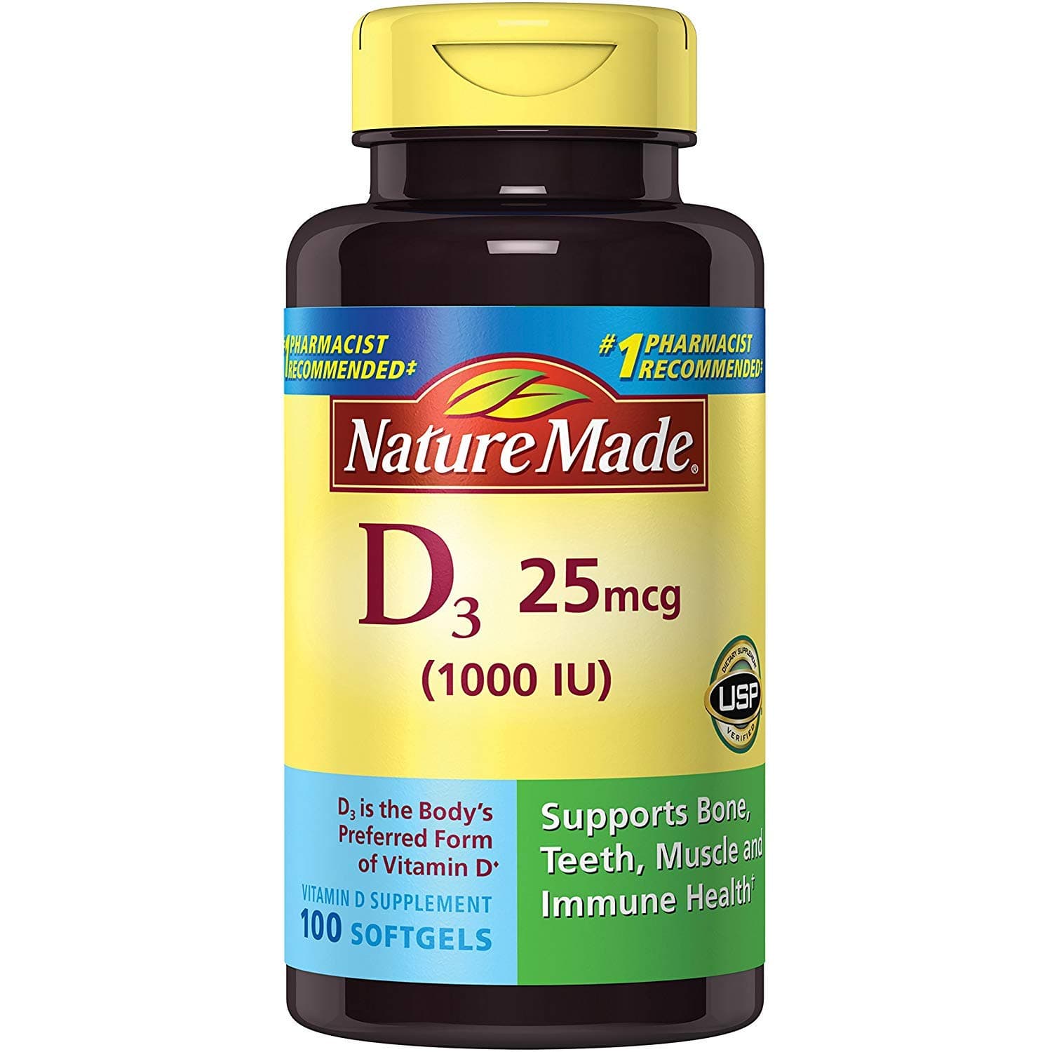 Nature Made Vit D-3 1000Iu, 100 CT (Pack of 3)