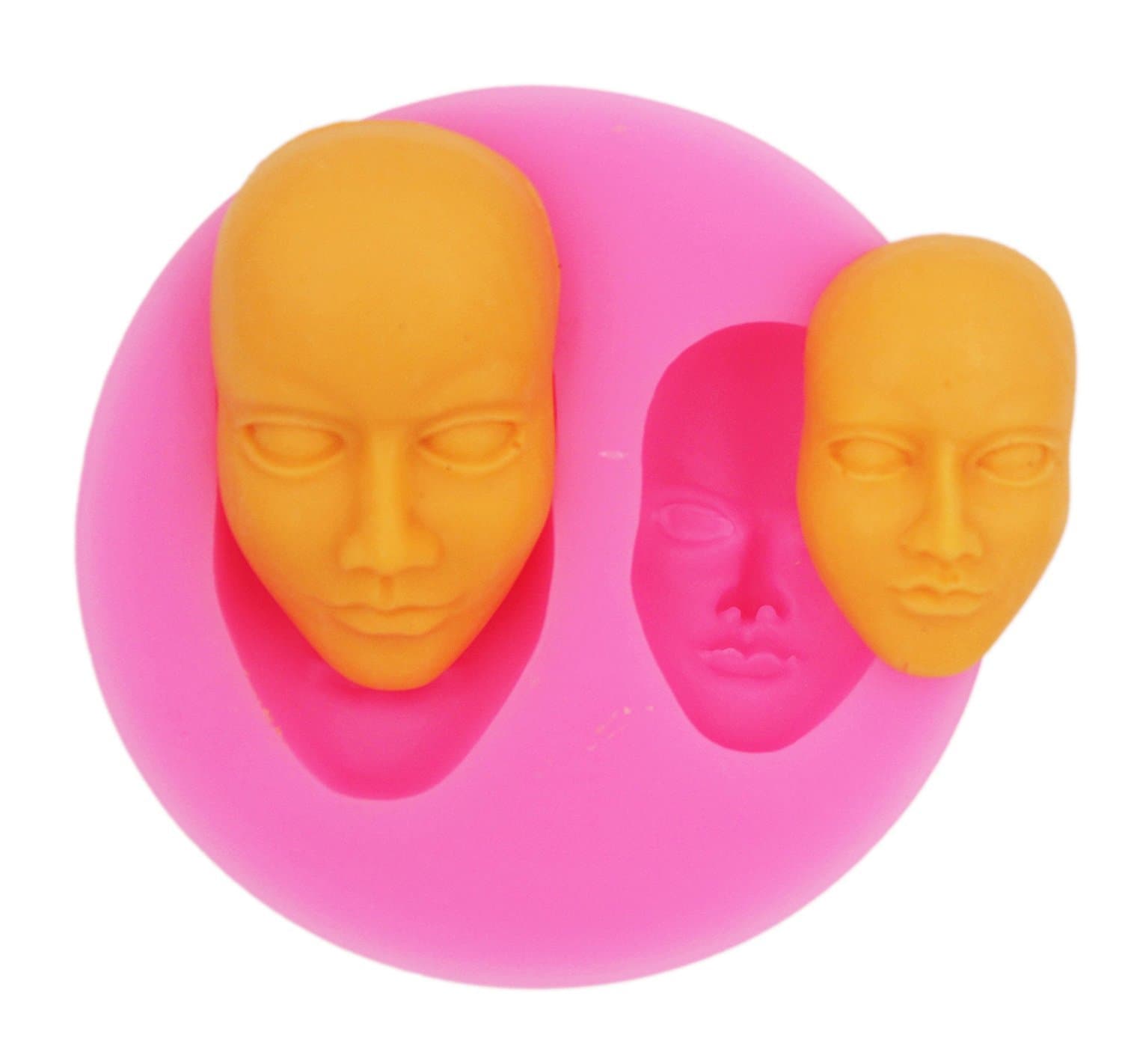 COMIART 3D Face Mold Silicone Mould for Soap Art Making Candy Fondant Cake Pottery Clay Sculpture Modeling Fimo