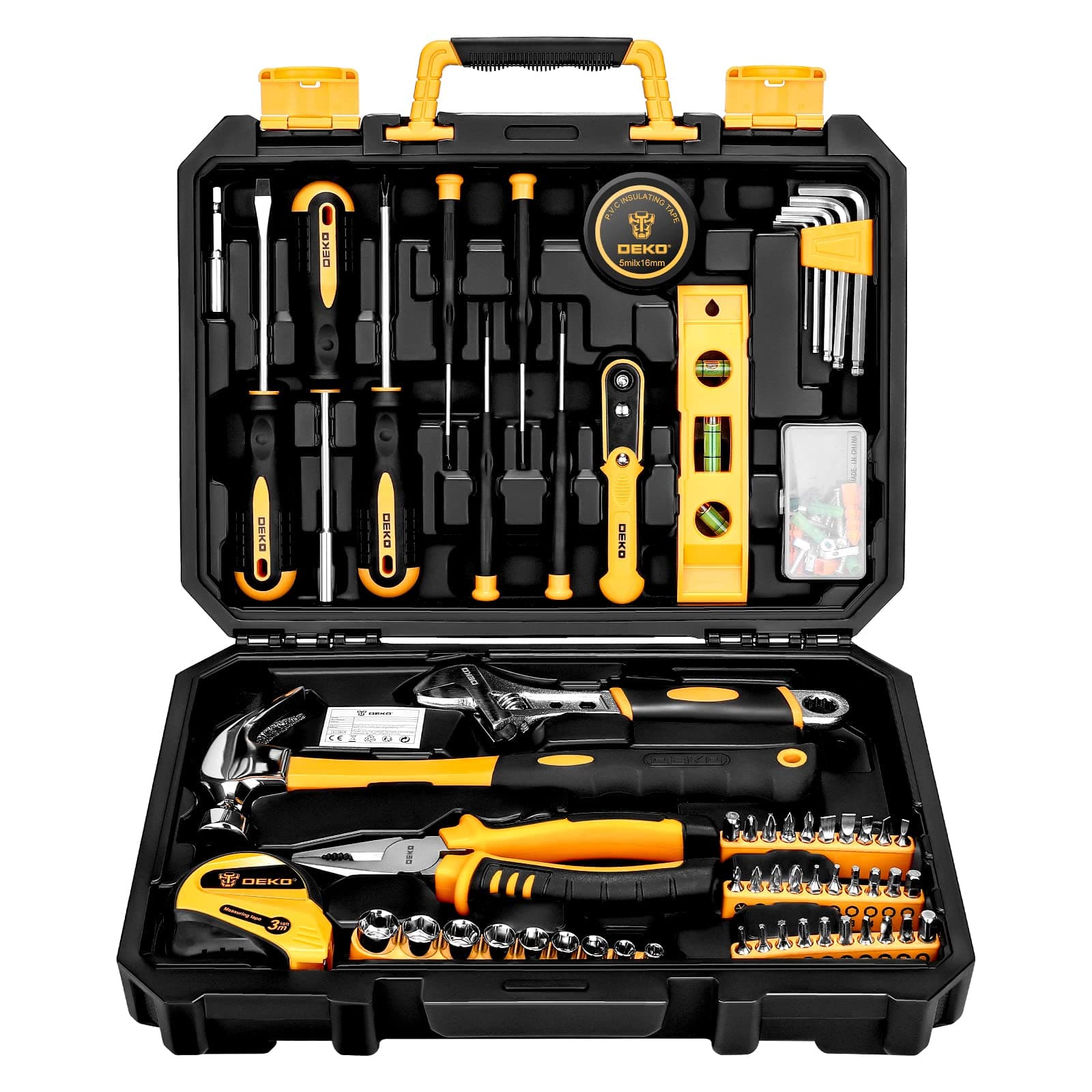 Tool Kit Set Box 100 Pieces Home Repair DIY Tools Basic Hand Toolbox Sets for Home