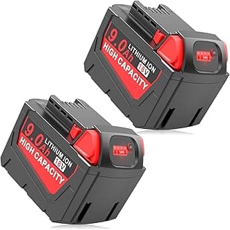 2Pack 9000mAh 18V Lithium Battery Replacement for Milwaukee 18V Battery 48-11-1840 48-11-1828 48-11-1820 48-11-1815 48-11-1850 48-11-1890 2646-22CT 9.0Ah High Output Cordless Power Tool Battery
