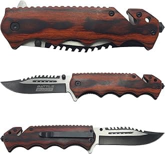 Outdoorsmen Pocket Knife - Hunting Accessories For Men - Cool Folding Knife With Pocket Clip - 420 Stainless Steel Blade - Unique Designs for Outdoorsmen & Collectors