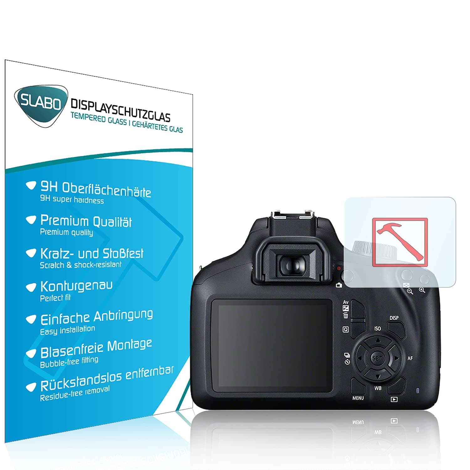 Slabo PREMIUM Tempered Glass screen protector for Canon EOS 4000D real glass CLEAR Hardness 9H