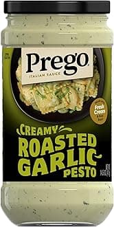 Prego Creamy Roasted Garlic Pesto Noodle Sauce, 14 oz Jar